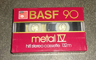 Vintage BASF 90 METAL IV Audiokassette 1982 TAPE SEALED NEU & OVP TOP
