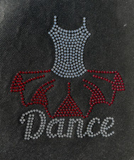 LOT 1 Rhinestone BLING Transfer DANCE Iron On Approximately 6.5 Wide 6 High