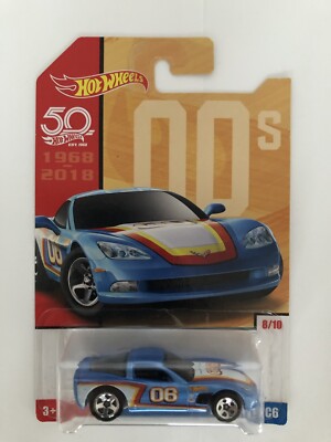 Lot Is For (1) HOT WHEELS 2018 Decades Throwback Target 8/10 Corvette C6 blue