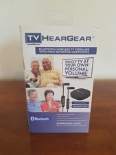 NEW HearGear Bluetooth Wireless TV Streamer With HD Earphones iPHONE COMPATIBLE 