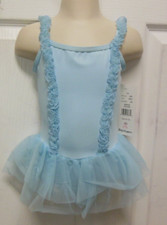 Body Wrappers Ballet Dance Dress Skirted Leotard Blue Style 2381 sz 3-4 girls
