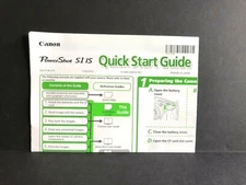 Canon Powershot S1 IS Quick Start Guide ONLY