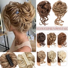 Messy Bun Ponytail Hair Extensions X-THICK Scrunchie Updo Claw Clip Chignon 65g