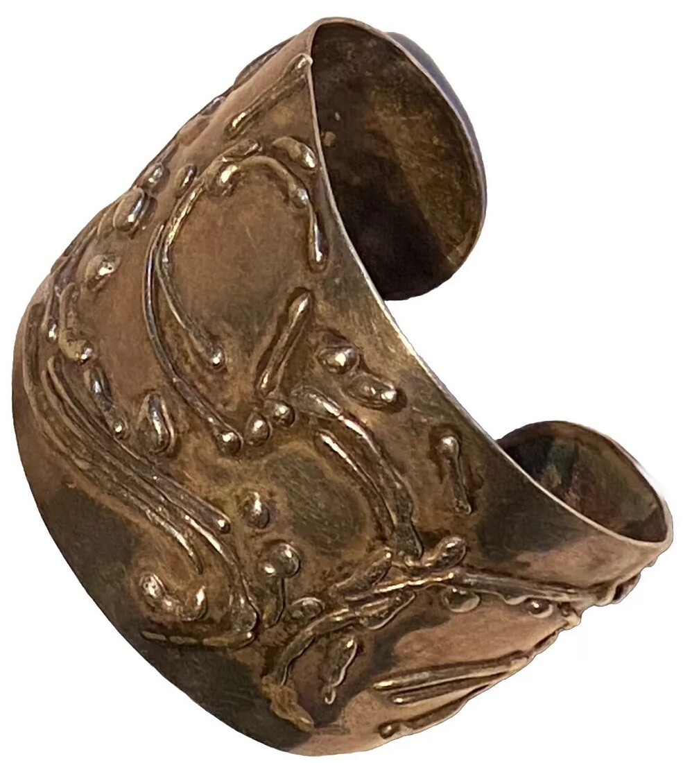 LARGE SILVER STUDIO ARTISAN REPOUSSÉ BRUTALIST MO… - image 10