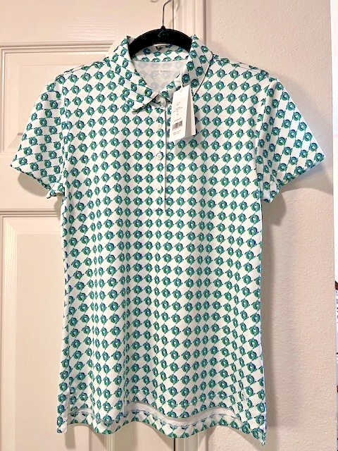 Polo nuova con etichette Tory Burch Sport donna verde campo topside golf tennis piccola