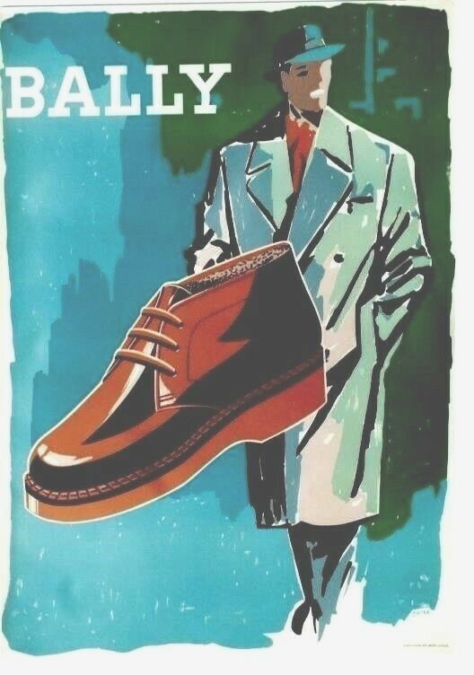 Original vintage poster BALLY SHOES WINTER FASHION c.1950 | eBay