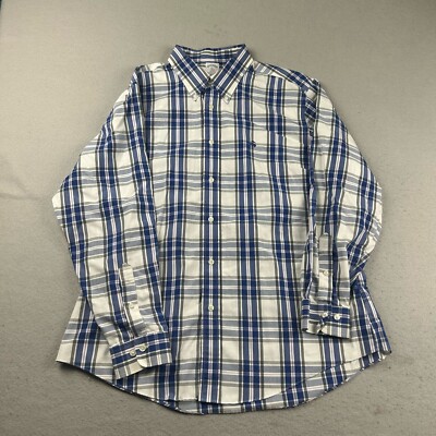 Brooks Brothers Shirt Men XL Blue Plaid Regent Polo Button Up Long Sleeves