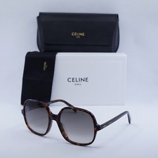 New CELINE CL40244U 52F Shiny Dark Havana/Brown Gradient 56-18-135 Sunglasses