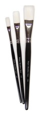 Single White Synthetic Sable Substitute Flat Paint Brushes + Multi Buy Discount