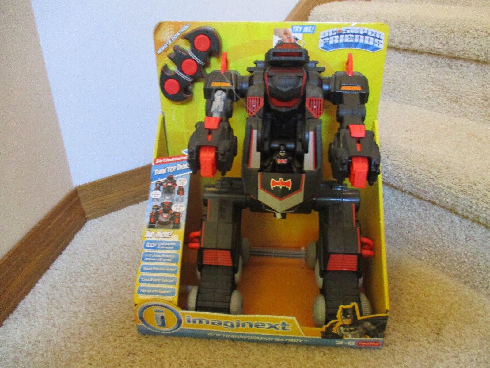 Fisher Price Imaginext DC Super Friends RED Batbot Batman robot remote  control 602927377113 | eBay