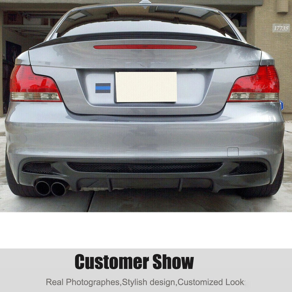 Carbon Fiber Rear Bumper Lip Diffuser For BMW E82 E88 125i 135i M Sport ...
