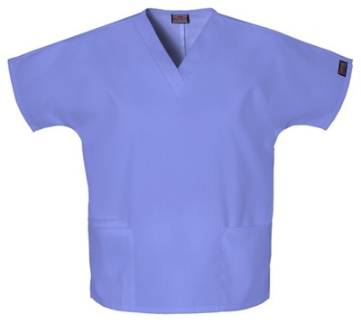 Cherokee Scrub Set Solid Ceil Blue Color Scrub Top Scrub Pants
