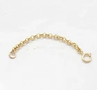 Rolo Cable Extender for Chain Necklace Spring Ring Clasp Real 14K Yellow Gold