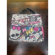 Monster High Girls Handbag Purse Glitter Skull Pink Bow Chain Strap