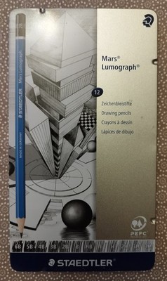 STAEDTLER Mars Lumograph 12 Bleistifte B, H, HB, 2H, 2B, 4H, 3H, 3B, 4B, 5B, 6B