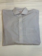 Brooks Brothers Reg Fit Shirt Oxford, Checked Shirt Blue  Red Men  s 16/34