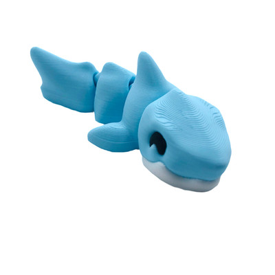 3D Printed Cute Baby Shark Articulating Mini Adorable 3.5 Inch US Made Custom