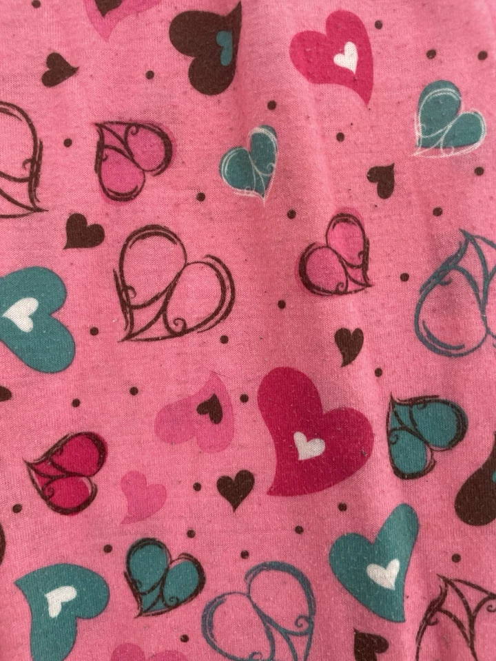 Circo Kids Girls Colorful Heart Print Polyester Elastic Pull On PJ Pants Pink M - Image 4 of 4