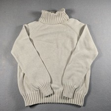 Vintage Pria Women's Taupe Turtleneck Knit Sweater 100 Cotton Size Medium