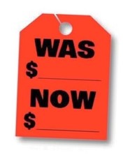 was/Now Price Mirror Hang Tags 50 per Pack - Car Signs  Fluorescent Orange