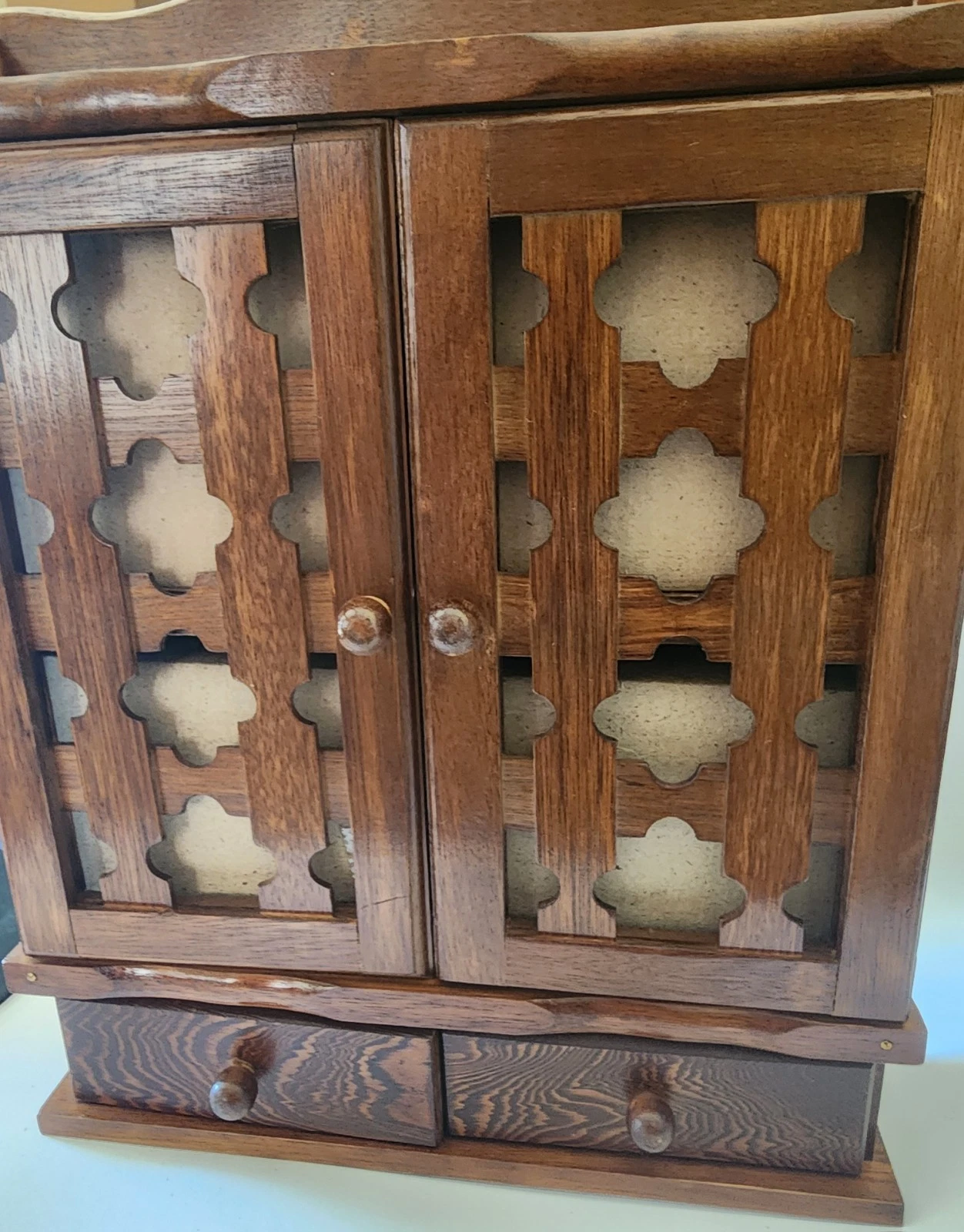 Vintage Catalina Herb Spice Cabinet Rack with 12 Jars Labels 2 Selve & 2 Drawers
