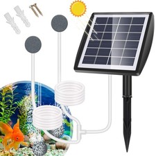 Solar Pond Oxygenator Solar Oxygen Pump Fish Tank Oxygenator w/Air Bubble Stones