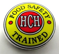 Food Safety Trained Pin Back Lapel HCH Handler Server Restaurant US Seller  yus