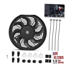 Universal 12 Inch Black Slim Radiator Cooling Fan 12V 80W Push Pull 12 inch