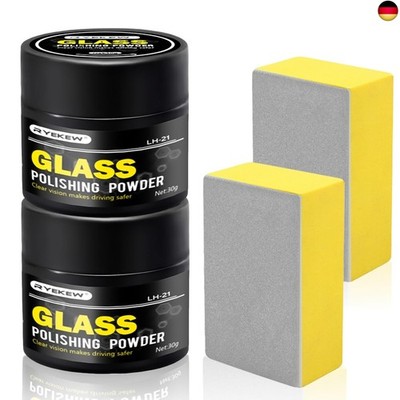 Glaspolitur, 2PCS Polierpulver glas, Glaskratzer Entferner, Feines