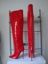 Overkneestiefel Lackleder,sehr edel, (handgefertigt aus Italien),NEU Gr.42