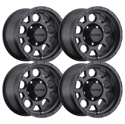 (Set-4) KMC Km522 Enduro 18x9 8x170 Matte Black 0mm Wheels Rims 18 Inch
