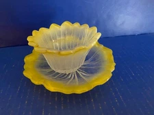 VASELINE DISH WITH UNDER PLATE 2 1/2" TALL PLATE 6" ACROSS
