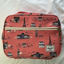 Porta pranzo o borsa trucco Herschel rosa stampa città con manico e cerniera