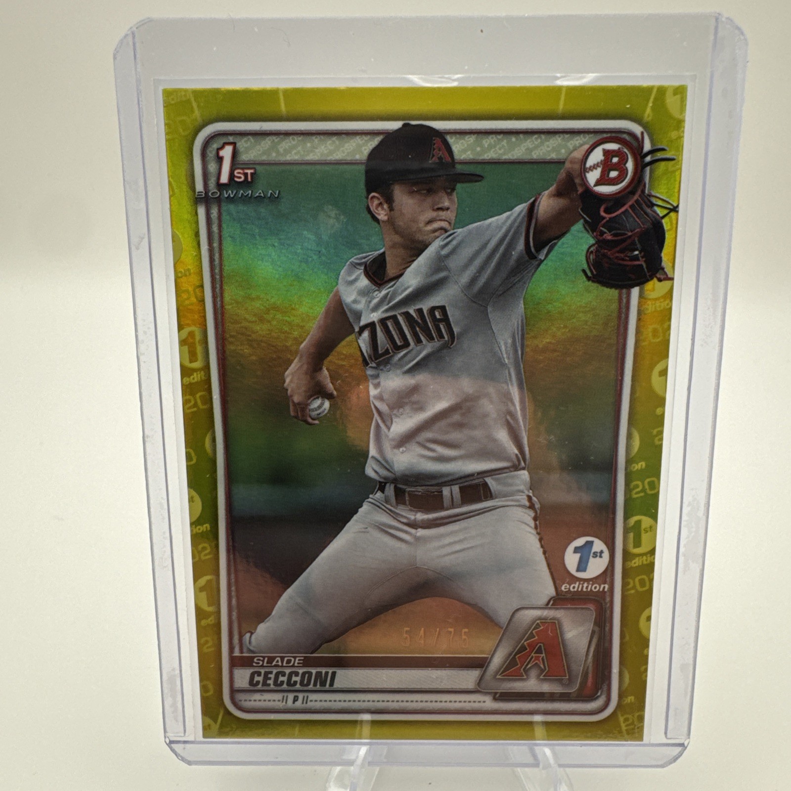 2020 Bowman Draft 1st Edition Slade Cecconi Yellow Foil /75 Arizona Diamondbacks