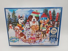 SNOW DAY 500 Piece Jigsaw PUZZLE Cobble Hill Dogs Husky Dalmatian Retriever NEW