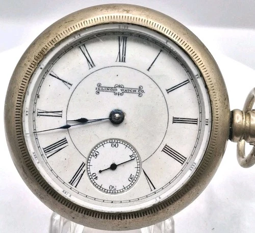 ANTIQUE 1896 ILLINOIS POCKET WATCH 7J 18S Hunting Silverode