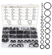 1050PCS O-Ring Assortment Kit | 21 Metric Sizes for Car Repair, Faucet, Air, Gas