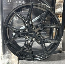 4 X 19" AUDI A4 & S4 B7 B8 B9 VELOCITY VF6 FLOW FORMED GLOSS BLACK 8.5J ALLOYS