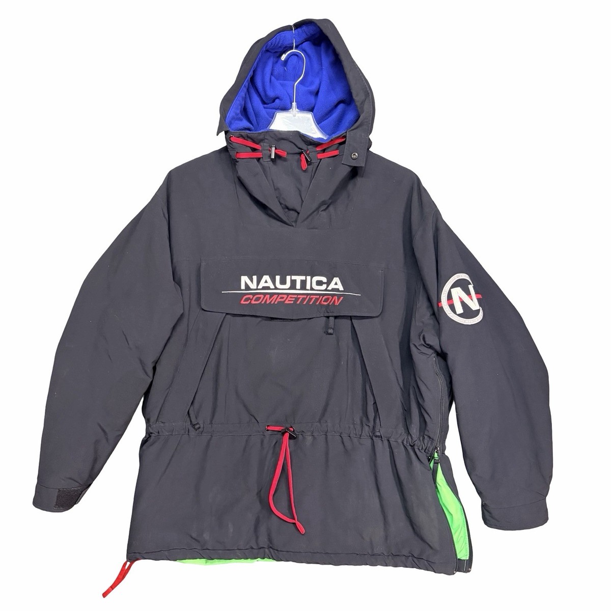 Vtg 90s Nautica Competition Anorak Jacket Sz XL Fleece Lined