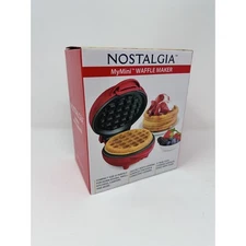 Nostalgia MyMini Waffle Maker 5" Non-Stick Cooking Surface. NEW Factory Sealed!