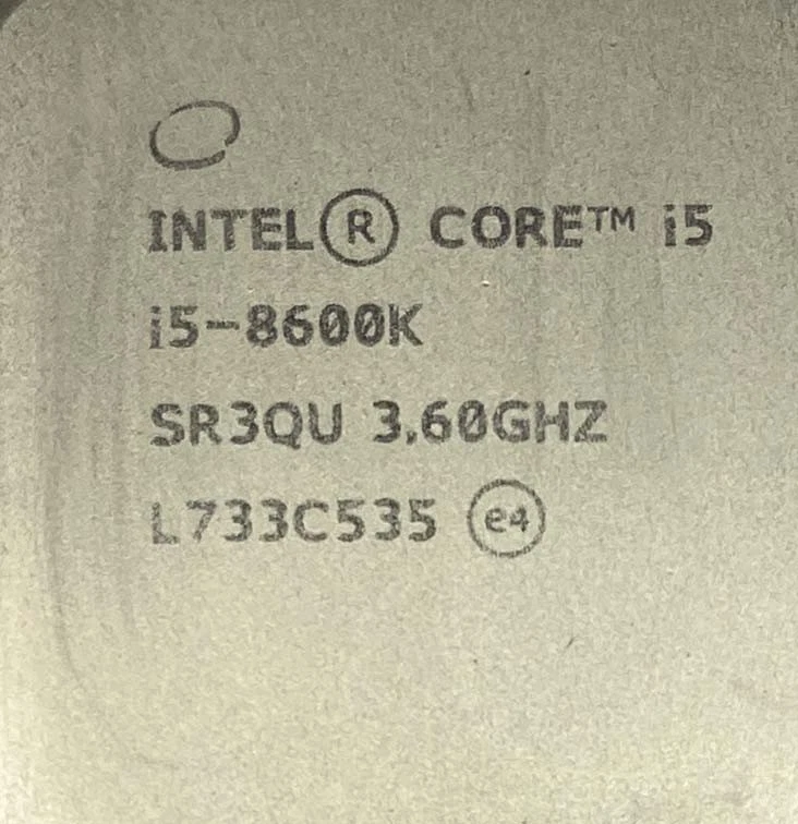 Intel Core i5 (SR3QU / i5-8600K) 3.60GHz 9M Cache LGA1151 6-Core Processor / CPU - Image 2 of 4