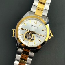 Bulova Surveyor 98A284 Automatic 42mm Silver Tone Dial Gold/Silver Men's Watch