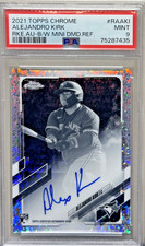 2021 Topps Chrome Alejandro Kirk Black & White Mini Diamond Rookie Auto PSA 9