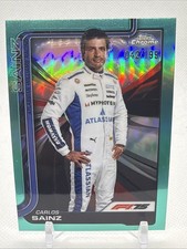 Carlos Sainz Portrait 2025 Topps Chrome Formula 1 F1 Aqua Refractor /199 #18