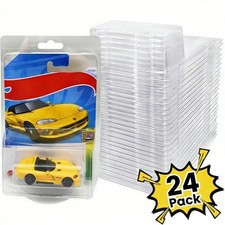 24 Pack Clear Protector Case Plastic Display Fit For Hot Wheels US STOCK