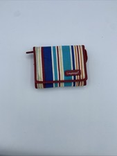 Longaberger Homestead Multi-Striped Bi-Fold Wallet CC Slots Slip Pockets Logo