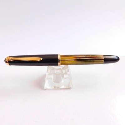 PELIKAN 400NN Brown Tortoise Fountain Pen Gold 14C EF Nib Germany 1960s 