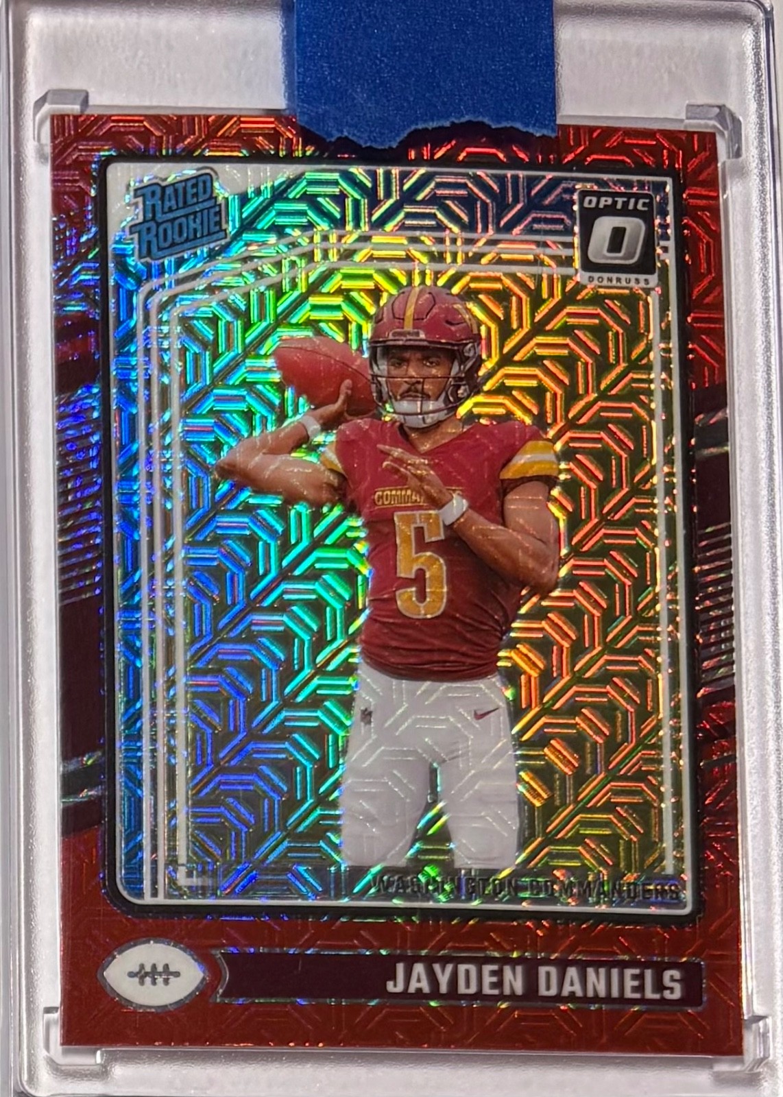 2024 Panini Donruss Optic Rated Rookie Jayden Daniels #248 Red Mojo Prizm CLEAN