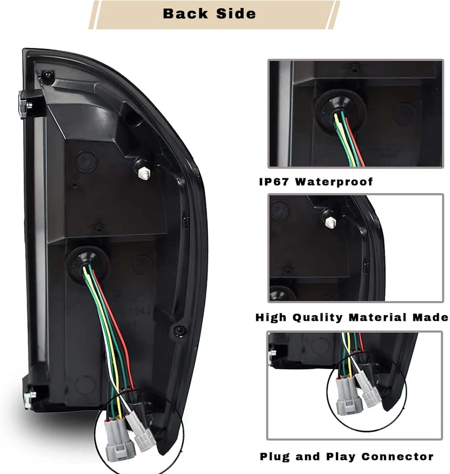 Nuevas luces traseras LED mejoradas para Toyota Tacoma 2016-2021, ahumadas  Foto 3 de 4