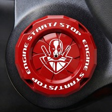 Rotary Push Start Button Cover, Car Accessories Engine Start Stop Button Cove...